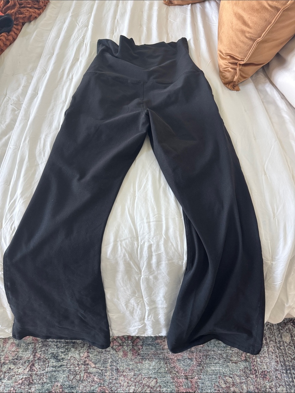 aerie Black Wide-Leg High-Rise Pants high rise offline by aerie